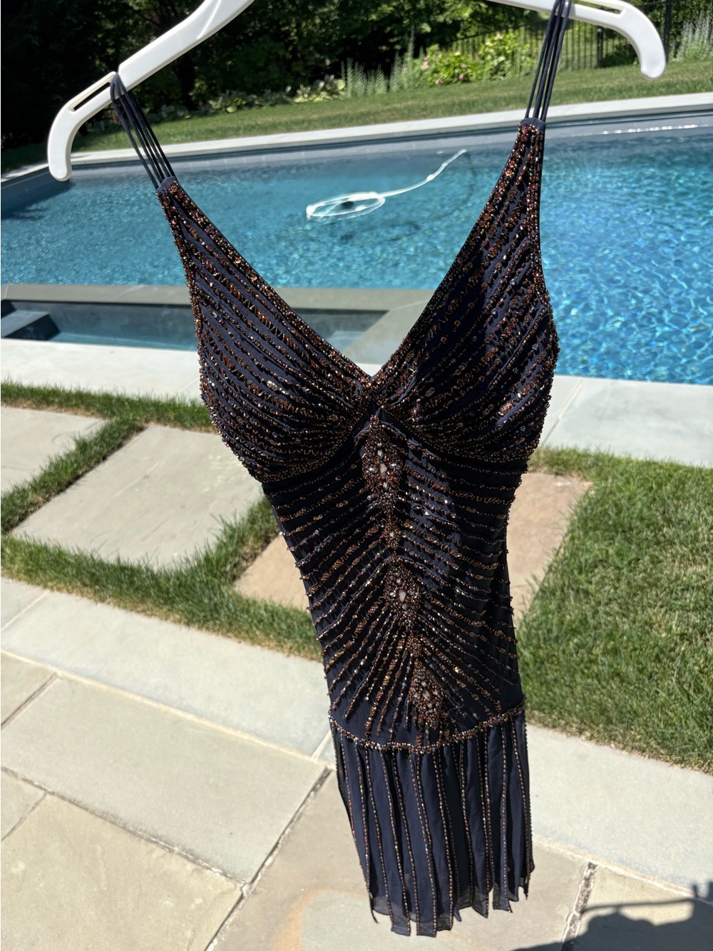 Vintage Sue Wong Silk Beaded Dress Size 6